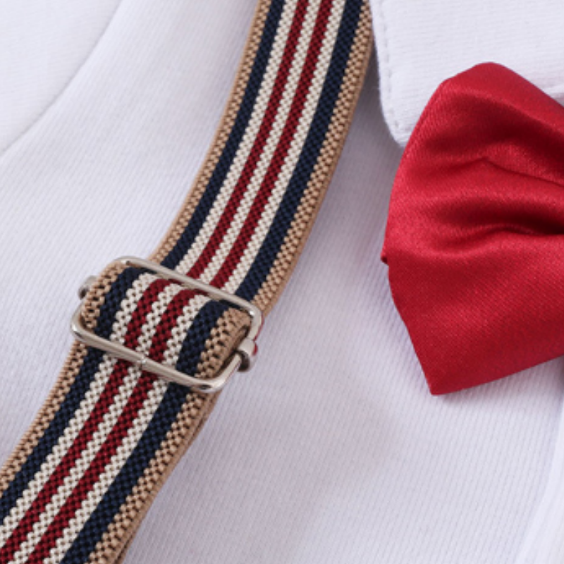 2pcs Baby Boy British Style Romper with Matching Hat