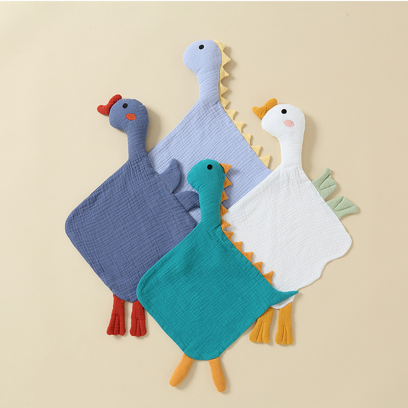 Cotton Gauze Swan Dinosaur Chewable Soothing Doll-kissminis