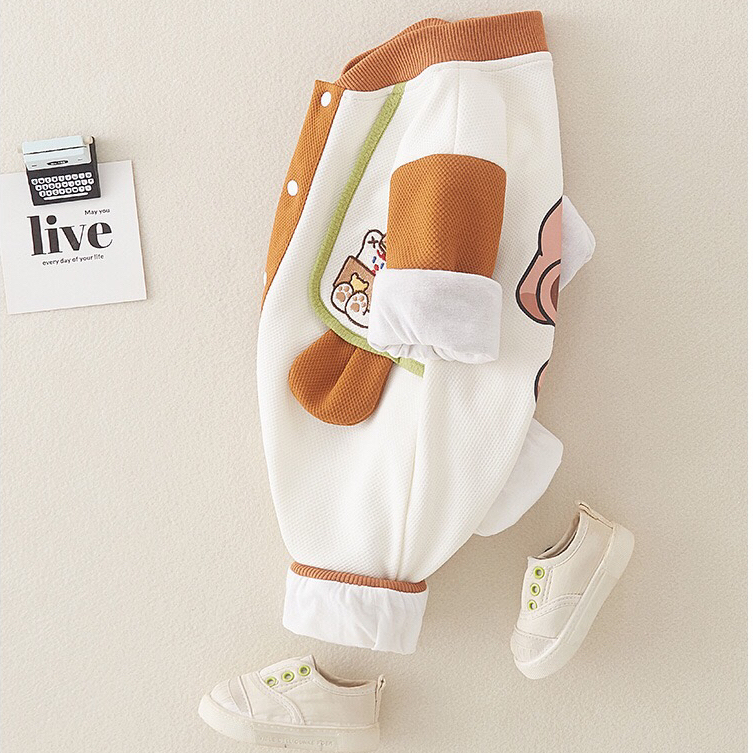 Baby Boy Embroidered Reading Bear Print Romper-kissminis