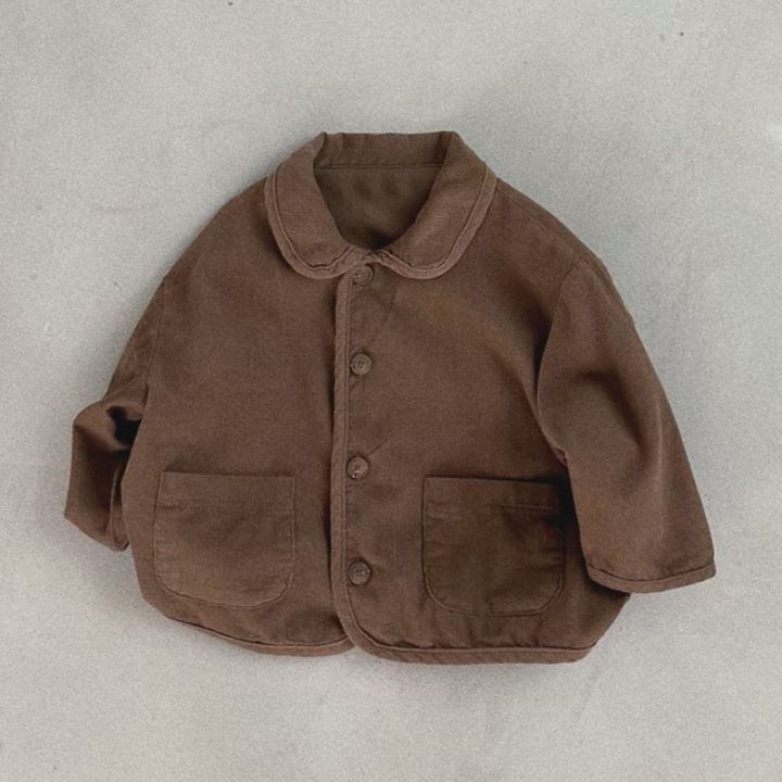 2pcs Baby Boy/Girl Corduroy lapel Loose-buttoned Long Sleeves Casual Set-kissminis