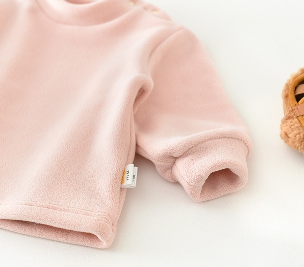 2pcs Winter Thicken Baby Girl Solid Color Floral Pattern Overalls Romper and Sweatshirt Set-kissminis