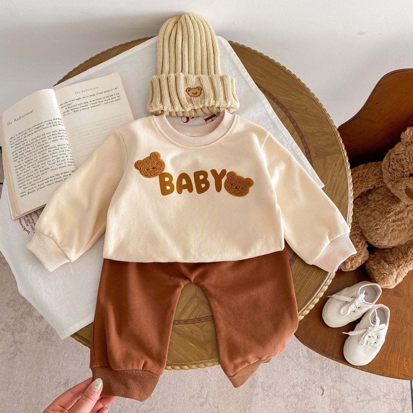 2pcs Baby Boy/Girl Bear Sweatshirt and Pant Set-kissminis