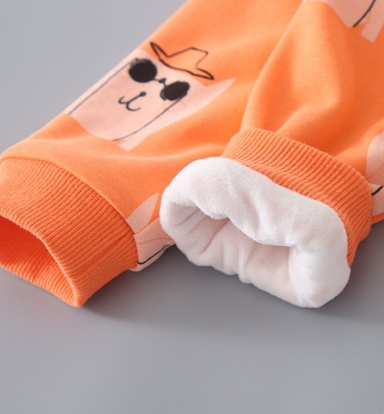 Baby Boy/Girl Winter Cute Cartoon Cat Pattern Hooded Romper-kissminis