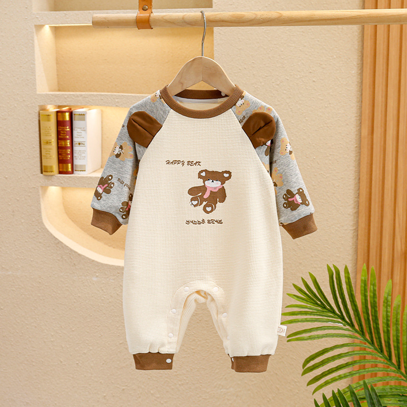 Baby Boy/Girl Bear Pattern and Ears Design Romper-kissminis