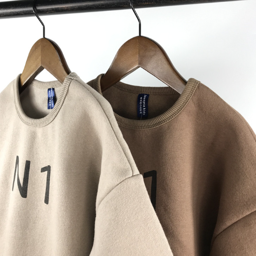 Toddler Boy/Girl Ins Style "N1" Print Solid Color Long Sleeves Sweatshirt-kissminis