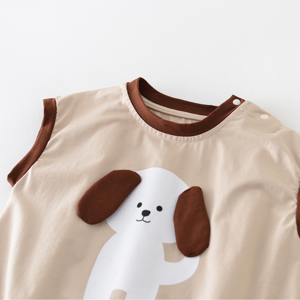 Baby Boy/Girl Puppy Cartoon Bodysuit-kissminis