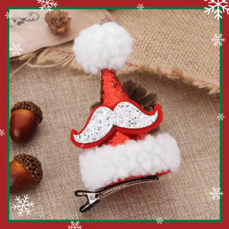Baby Girl Cute Christmas Style Santa Hat Design Hair Clip-kissminis