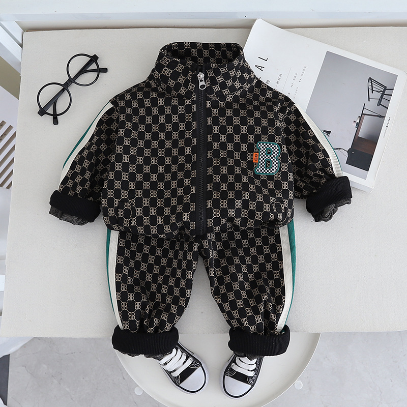 2pcs Baby Boy Casual Vintage Jacket and Pant Set-kissminis