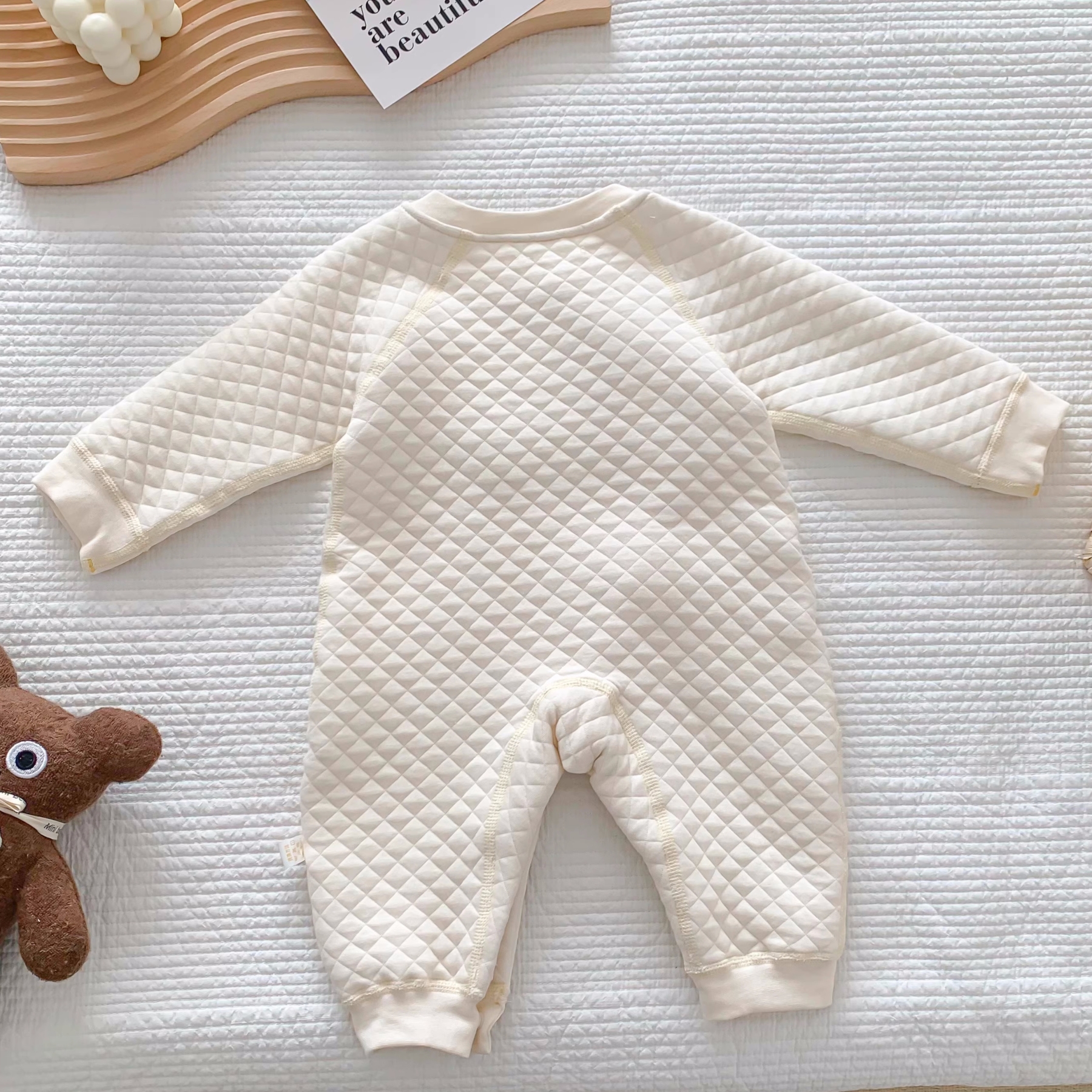 Baby Boy/Girl Bear Patch Newborn Warm Long Sleeve Romper