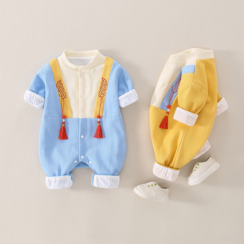 Baby Han Chinese Clothing Style Long Sleeve Romper-kissminis