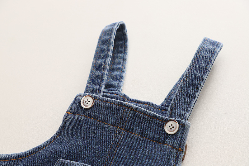 Baby Denim Overalls and Allover Print T-Shirt Set-kissminis