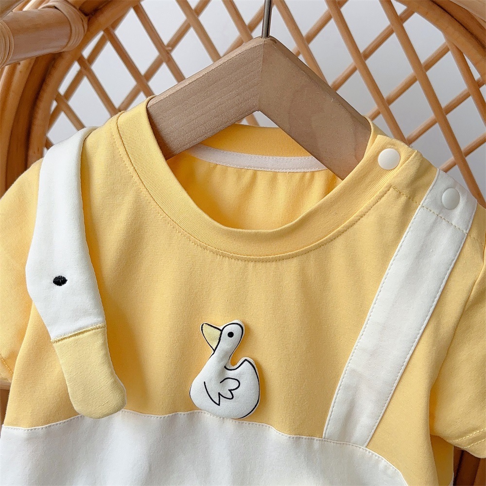 Baby Boy Duck Print Romper-kissminis