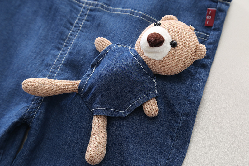 2pcs Baby Striped Bear T-shirt with Denim Pants Set -kissminis