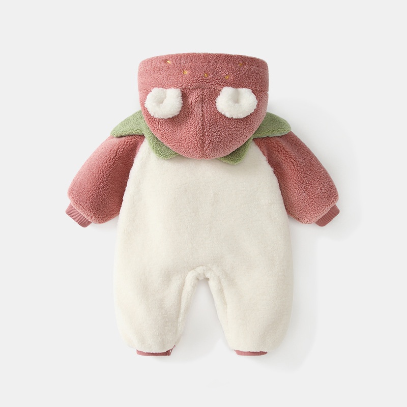 Baby Girl Color Block Hooded Romper