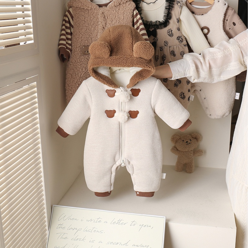Baby Unisex Warm Hooded Romper