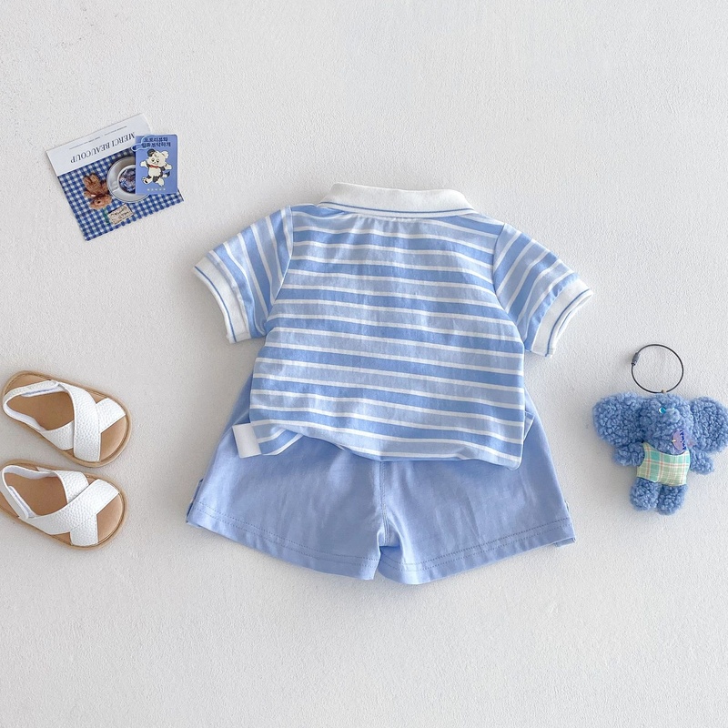 Kids Unisex Academy Stripe Short Sleeve Set