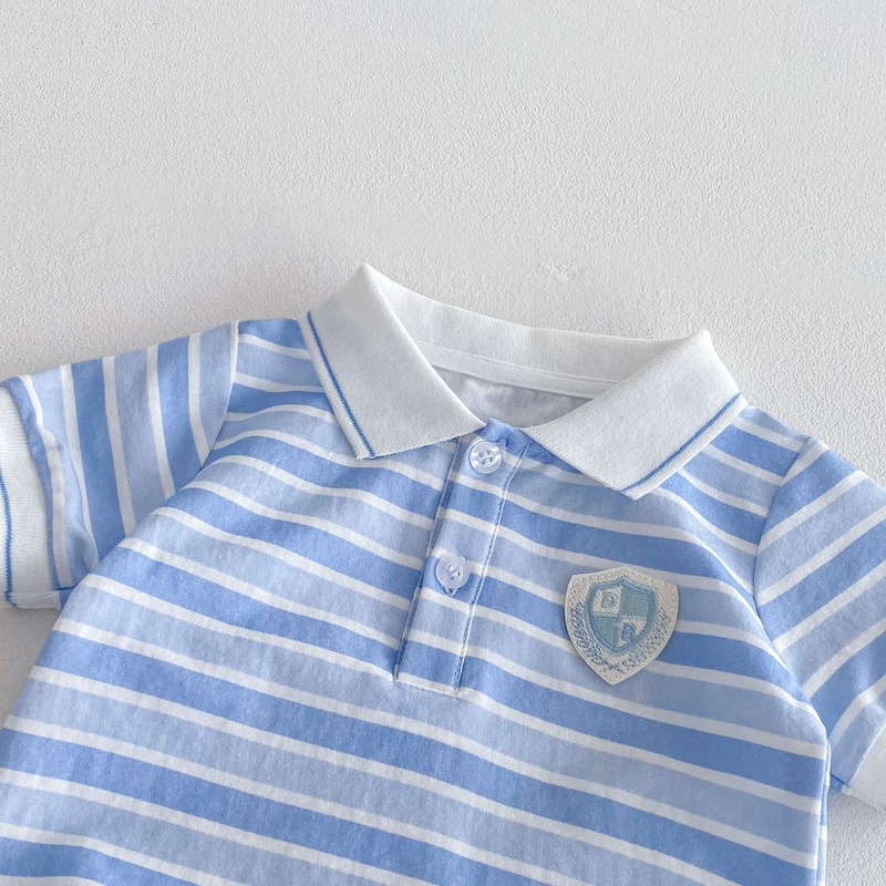 Kids Unisex Academy Stripe Short Sleeve Set