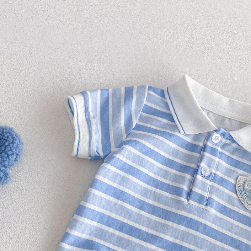 Kids Unisex Academy Stripe Short Sleeve Set
