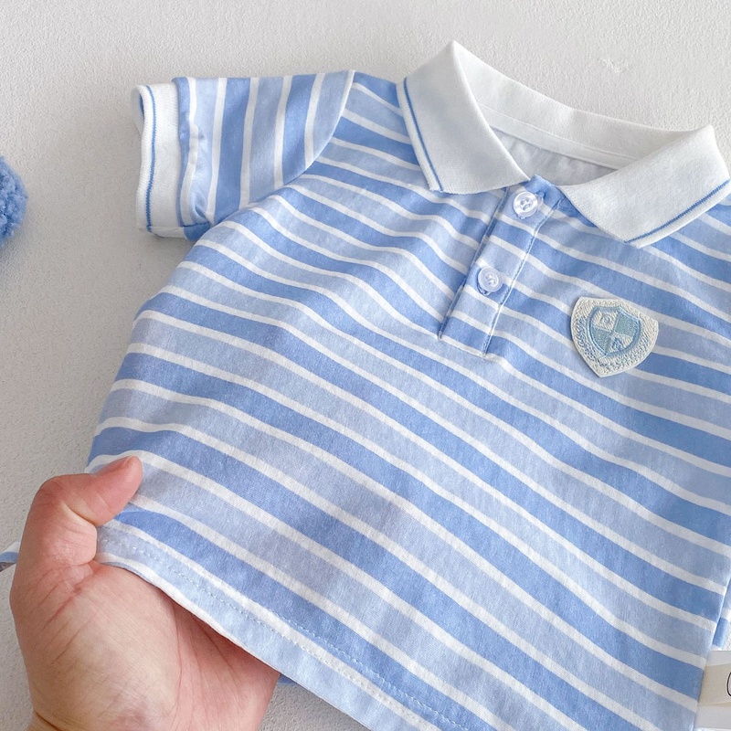 Kids Unisex Academy Stripe Short Sleeve Set