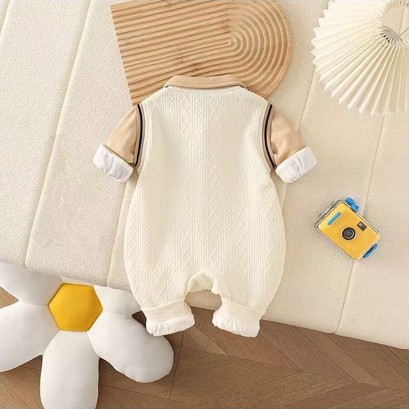 Baby Boy Academy Style Long Sleeve Romper