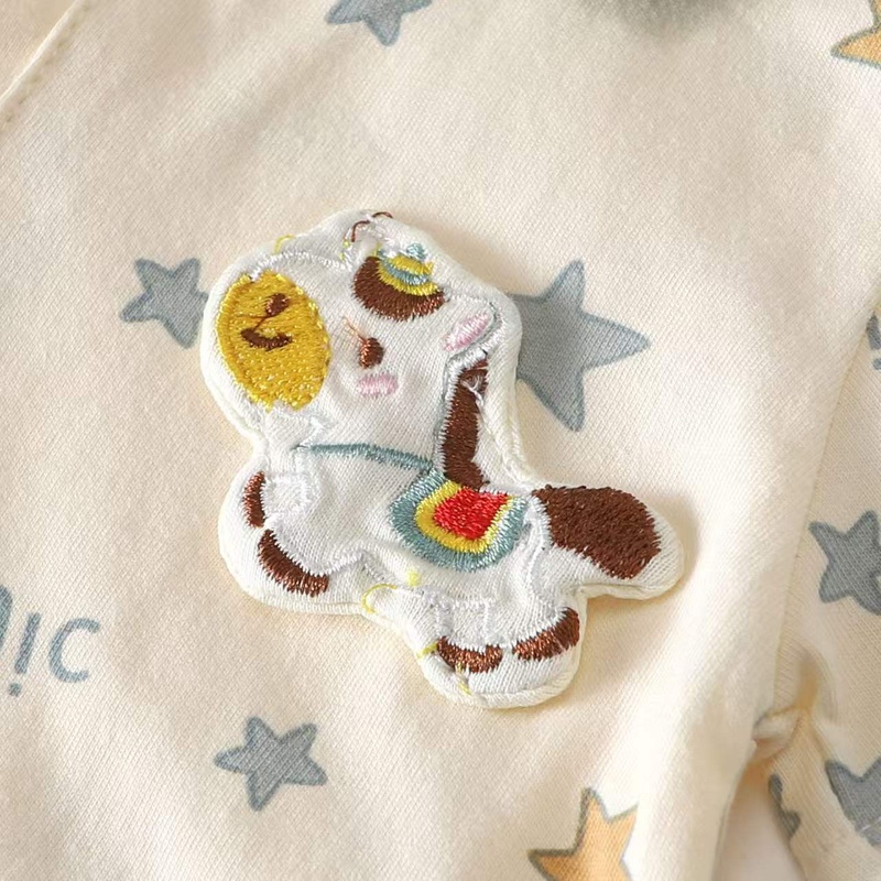 Baby Unisex Blue Pony Collar Short Sleeve Romper