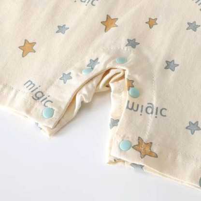 Baby Unisex Blue Pony Collar Short Sleeve Romper
