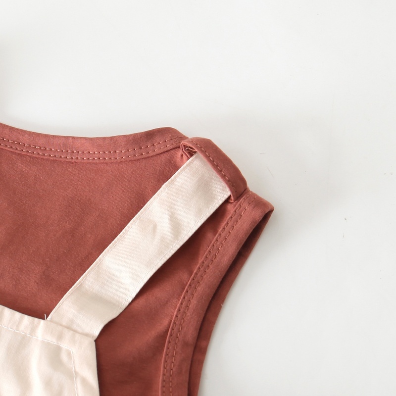 Baby Boy Coffee Pony Suspenders Sleeveless Romper Set
