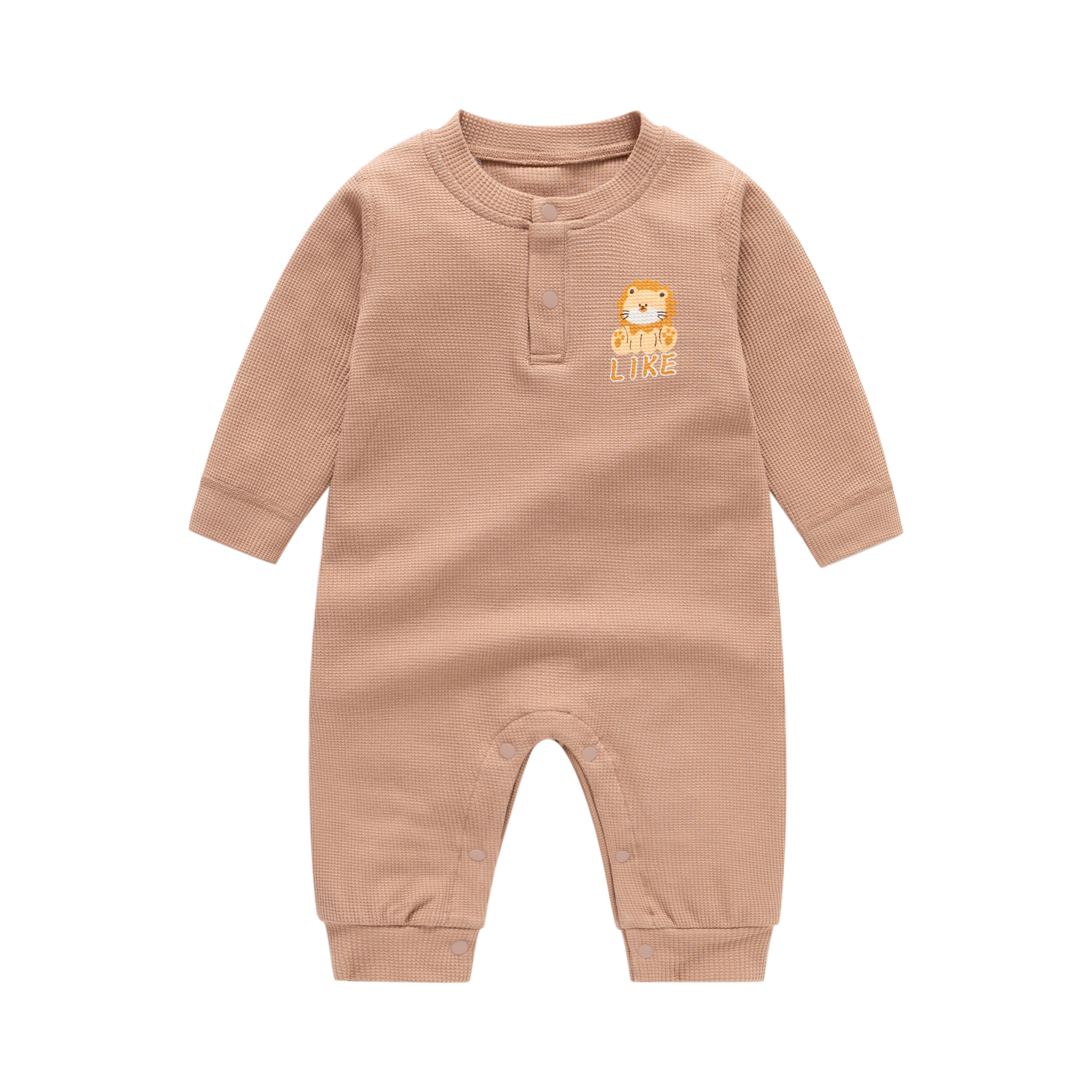 Baby Waffle Lion Print Romper