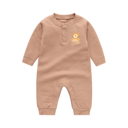 Baby Waffle Lion Print Romper