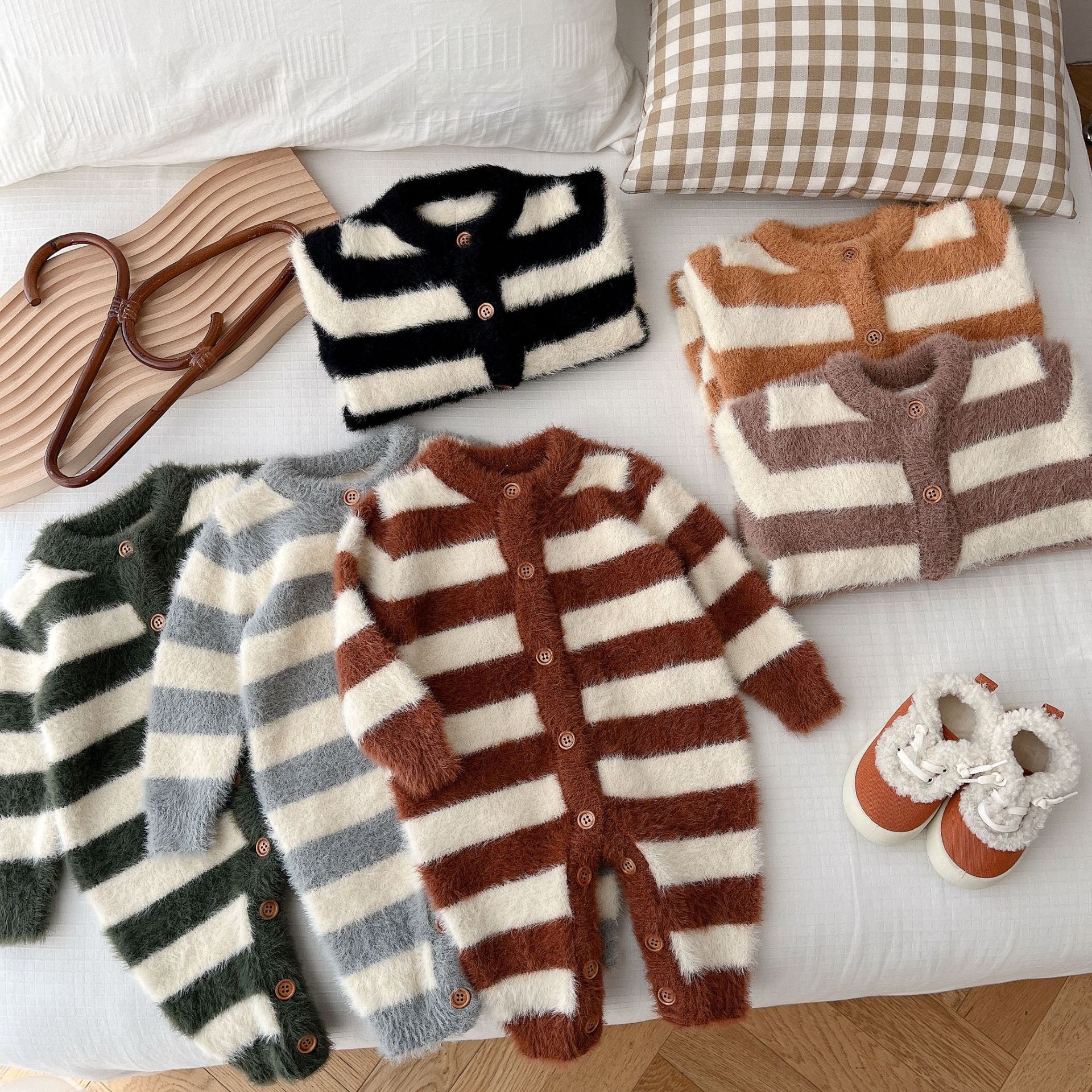 Baby Girl/Boy Mink Stripe Romper