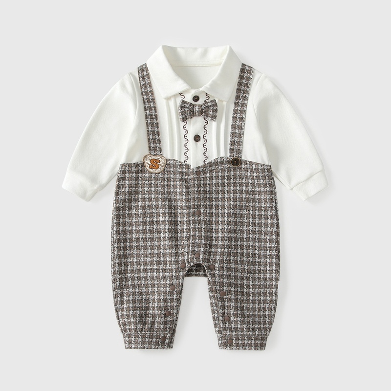 Baby Boy Faux Suspenders Romper