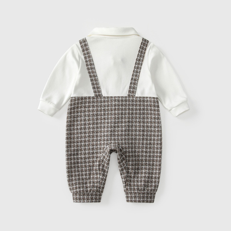 Baby Boy Faux Suspenders Romper