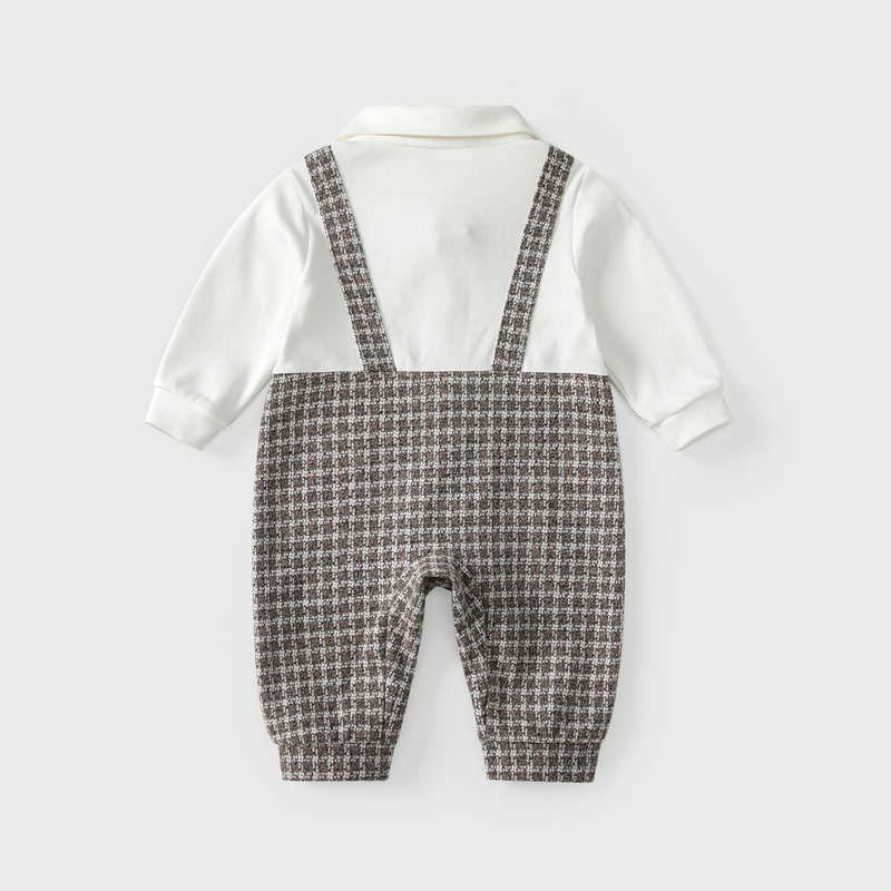 Baby Boy Faux Suspenders Romper