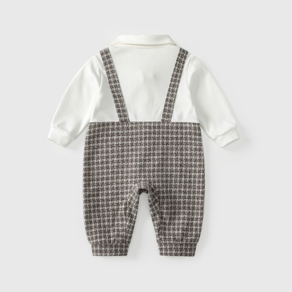 Baby Boy Faux Suspenders Romper