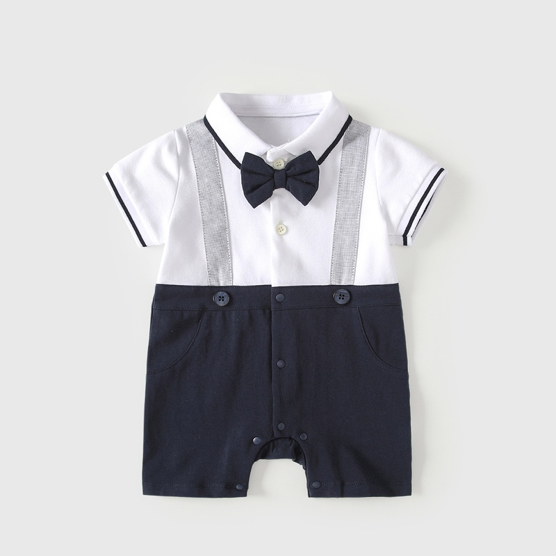 Baby Boy Formal Short Sleeve Bodysuit Romper