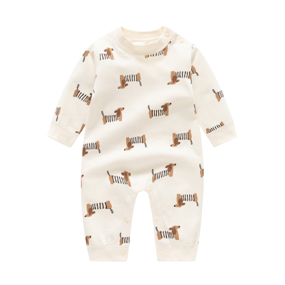 Baby Cute Puppy Shoulder Split Romper