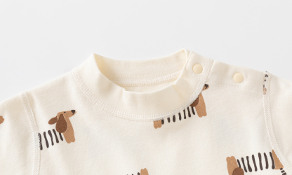 Baby Cute Puppy Shoulder Split Romper