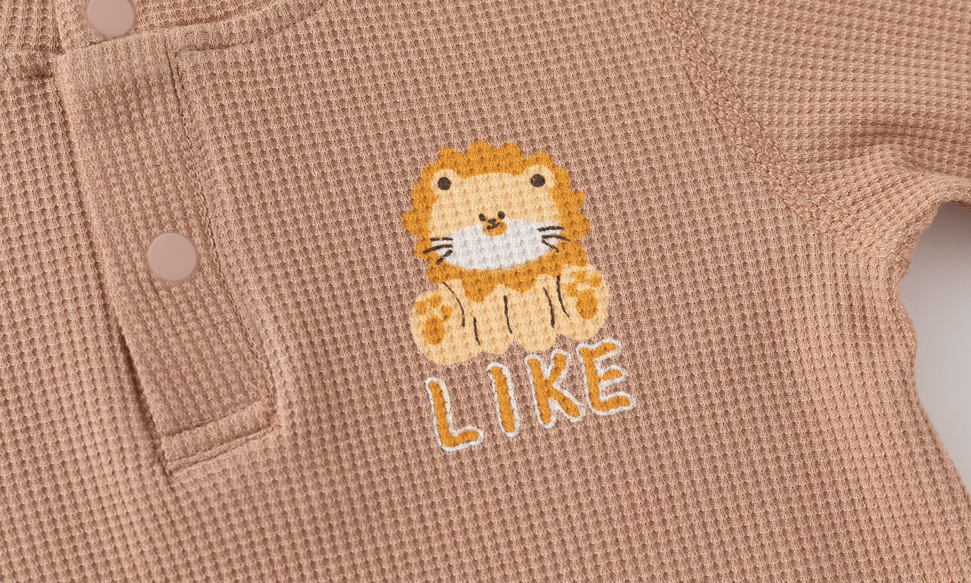 Baby Waffle Lion Print Romper