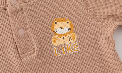 Baby Waffle Lion Print Romper