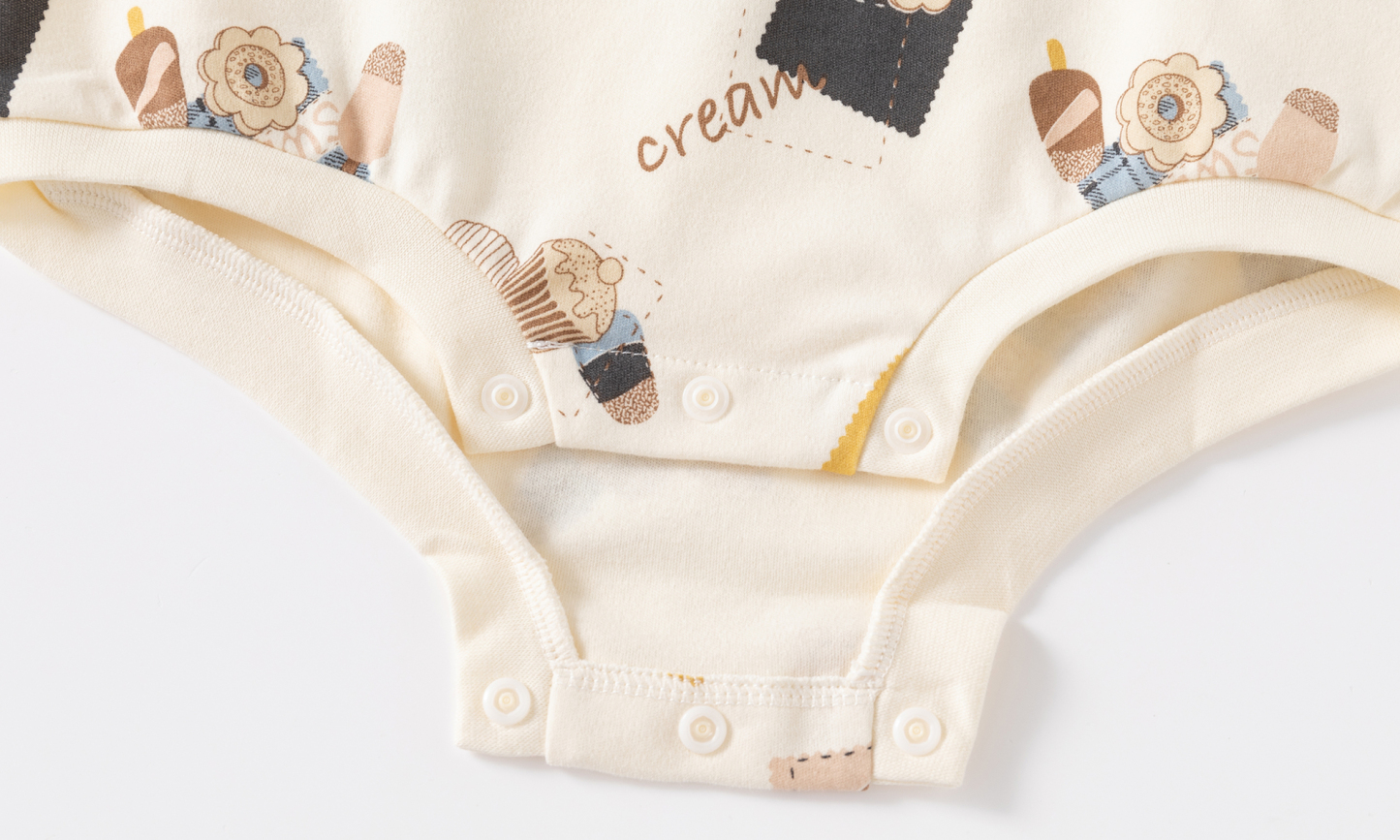 Baby Ice Cream Cake Shoulder Split Bodysuit