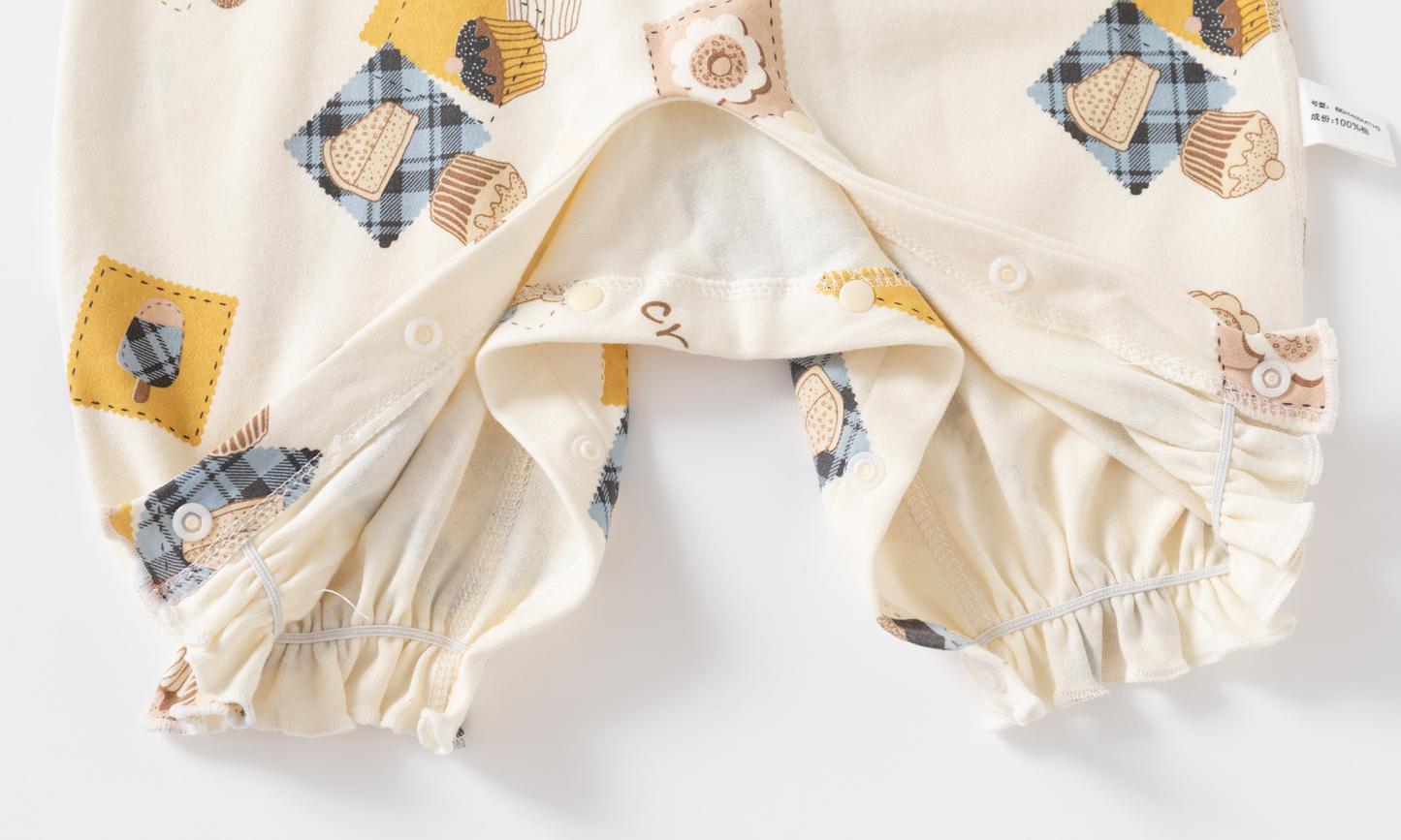 Baby Ice Cream Cake Shoulder Split Romper