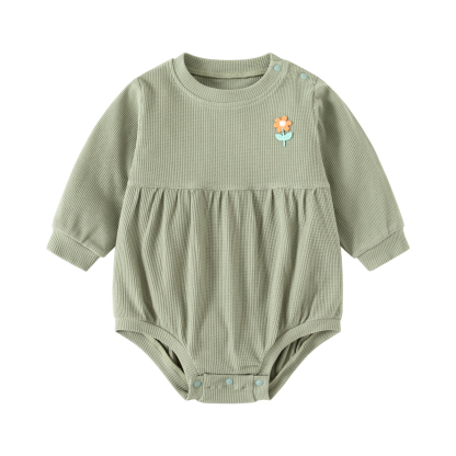 Baby Waffle Solid Color Bodysuit