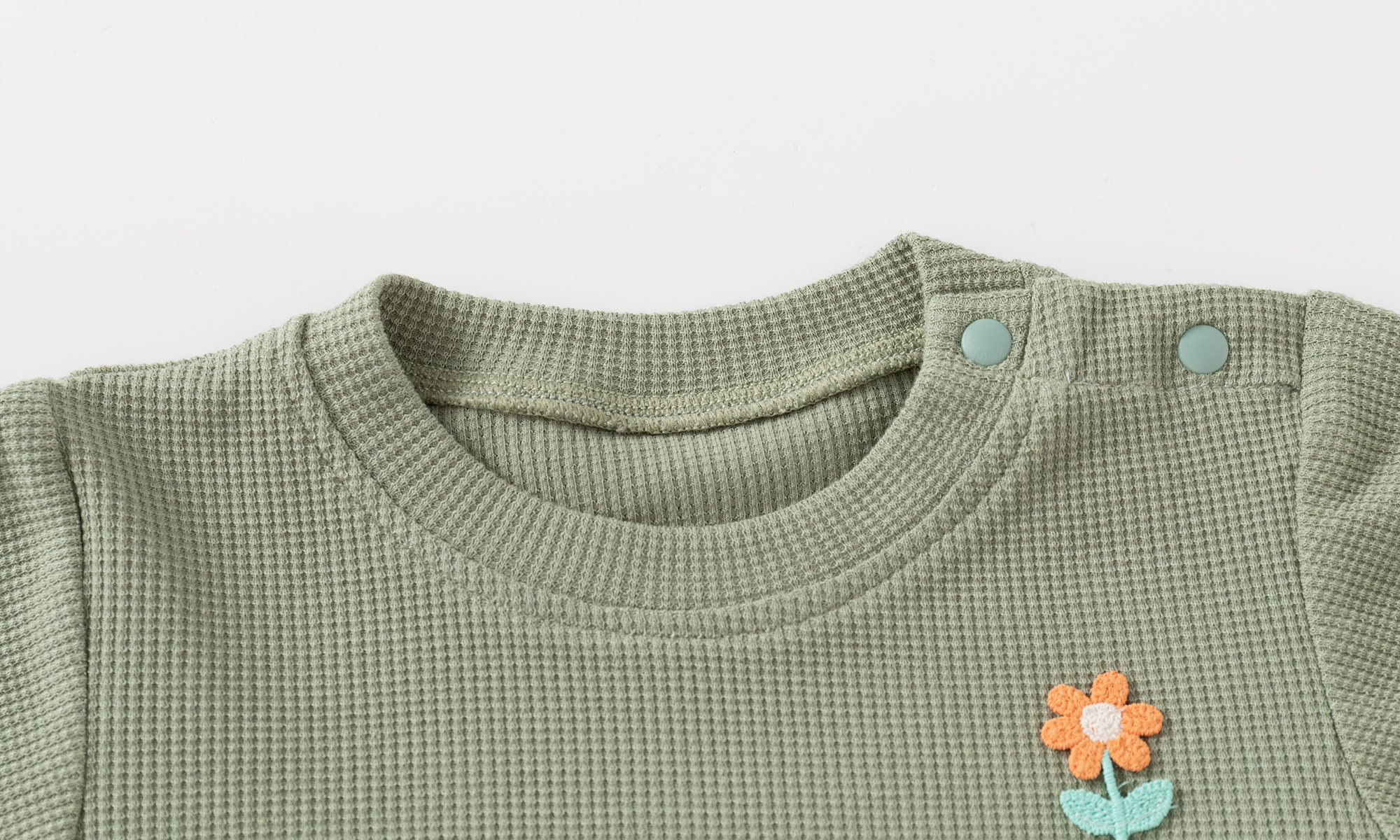 Baby Waffle Solid Color Bodysuit
