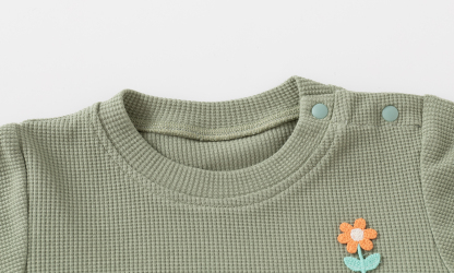 Baby Waffle Solid Color Bodysuit
