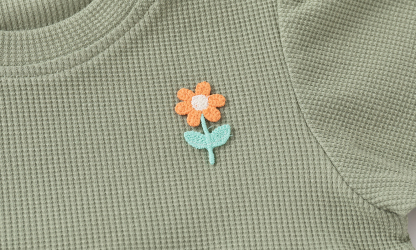 Baby Girl Waffle Solid Color Bodysuit