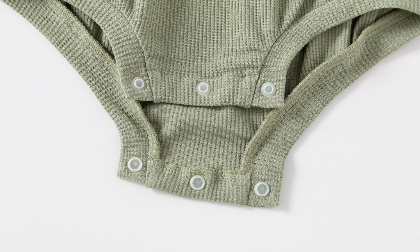 Baby Girl Waffle Solid Color Bodysuit