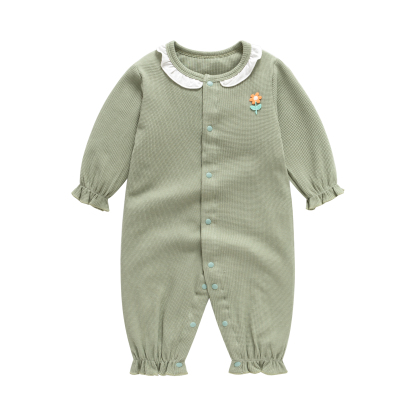 Baby Waffle Solid Color Romper