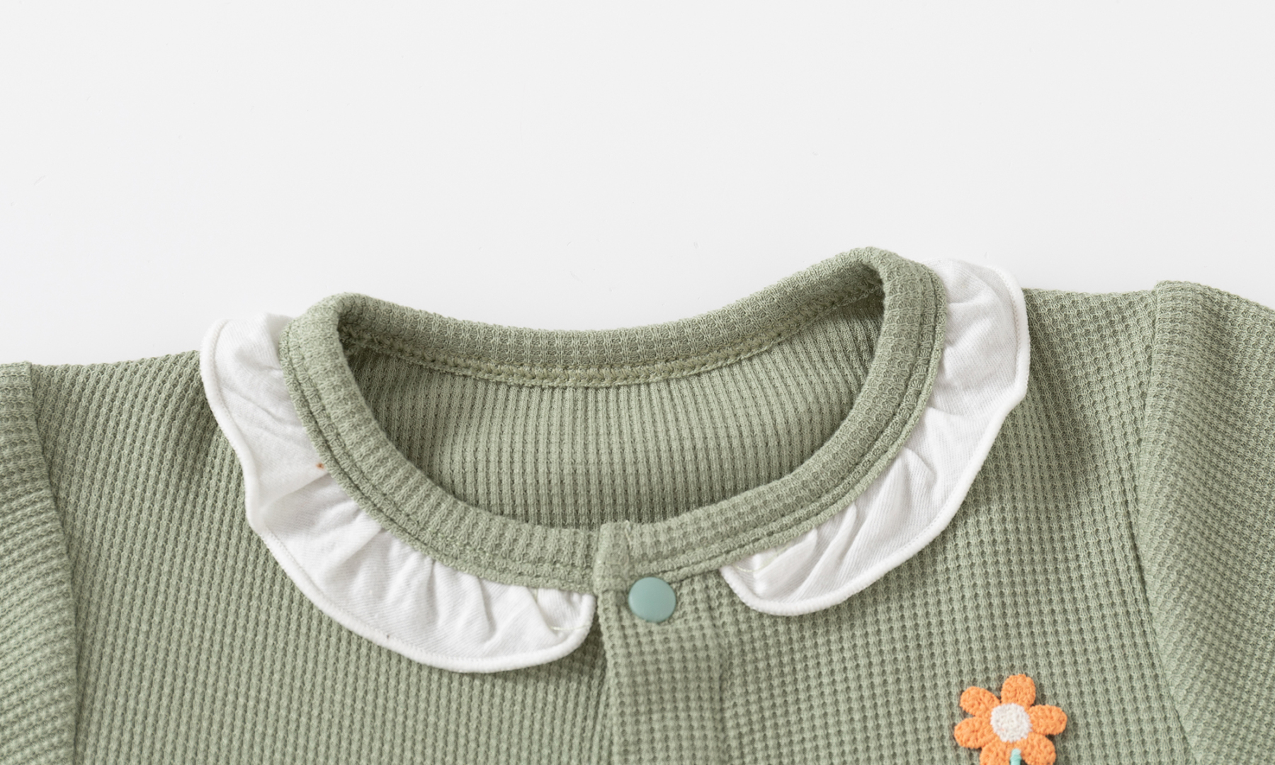 Baby Waffle Solid Color Romper