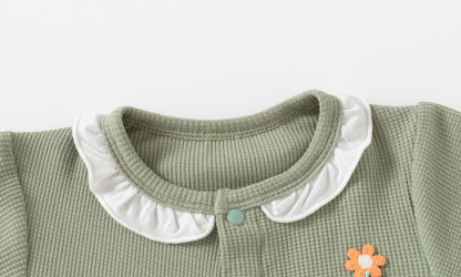 Baby Waffle Solid Color Romper