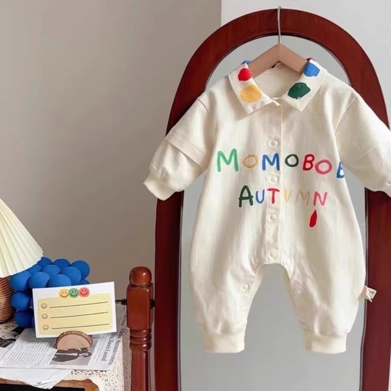 Baby Unisex Graffiti Letter Long Sleeve Romper